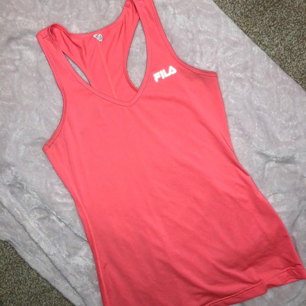 Neon Pink Fila Racerback Tank